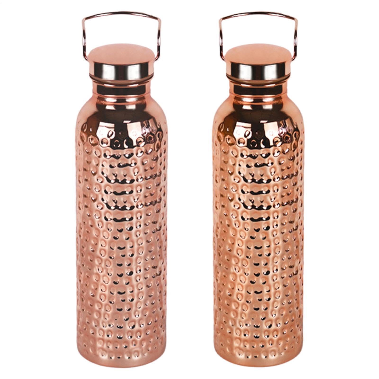 Bottiglia d'acqua in rame puro - Vaso in rame puro, bottiglie d'acqua ramee | Borraccia portatile isolata | Bottiglia di rames da esterno - Per campeggio, escursionismo, viaggi, all'aperto, al coperto