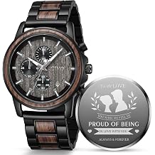 CIVO Gifts for Husband from Wife Anniversary Mens Wedding Gift for Him - Wooden Wrist Watches Engraved to My Love - Birthday Valentines Christmas