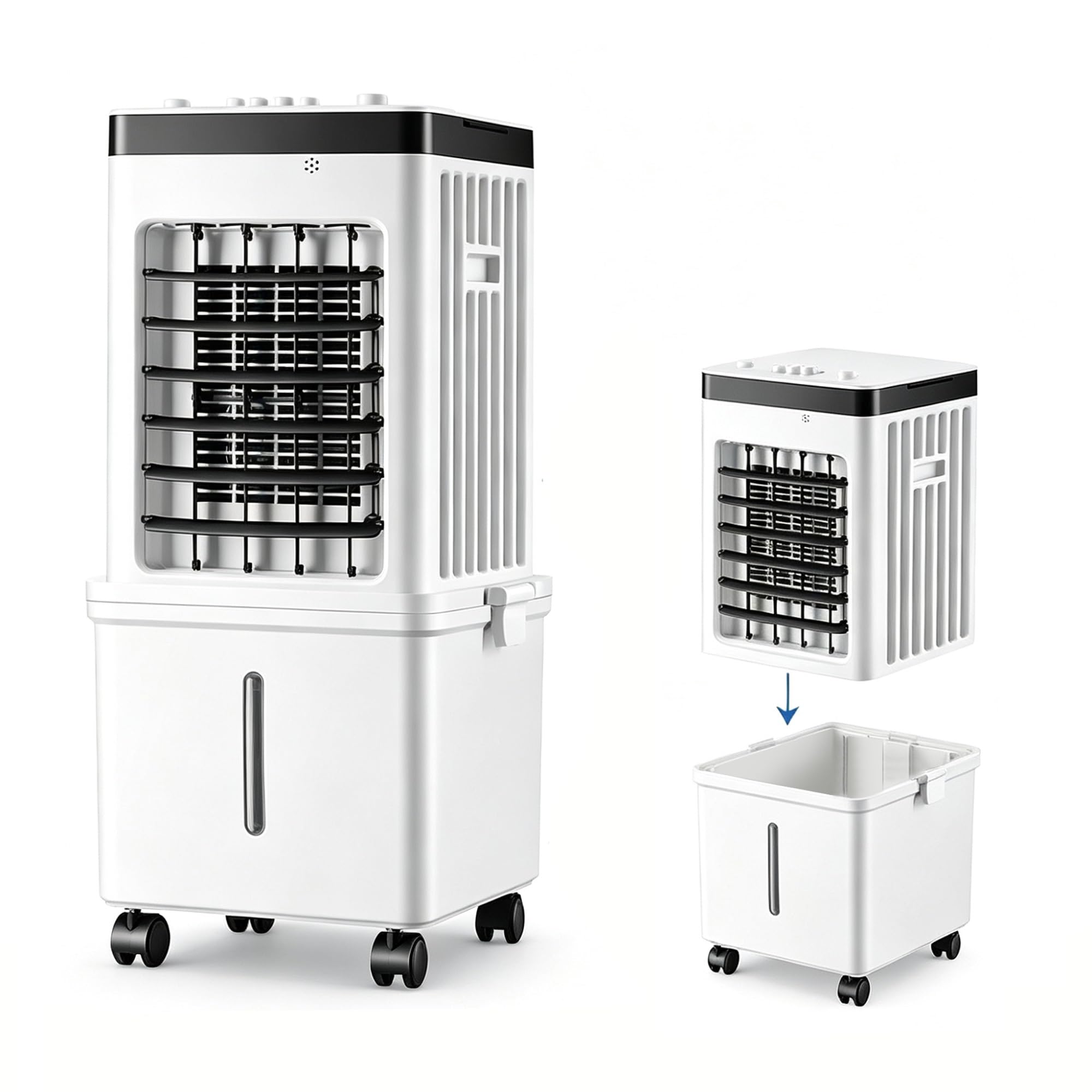 Evaporative Air Cooler With Remote Control, Portable Swamp Cooler For Room