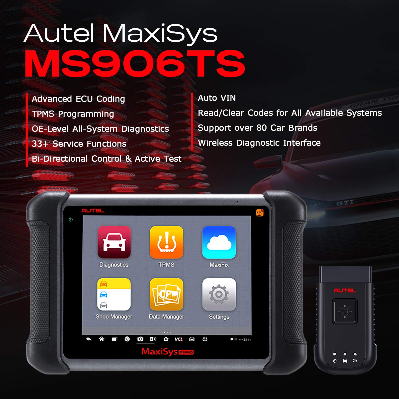 Autel Maxisys MS906TS, Autel Scanner MS906TS with TPMS Functions ECU