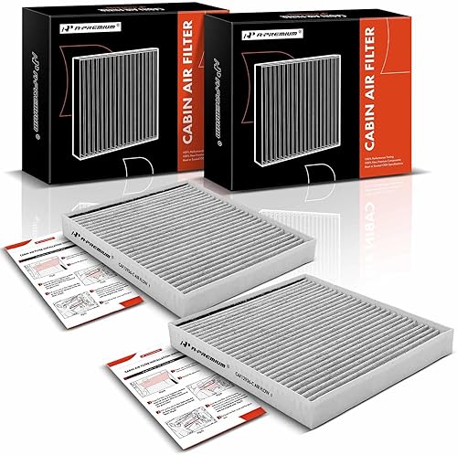 A-Premium Filtro de aire de cabina de 2 piezas con carbón activado compatible con Hyundai Palisade 2020 2021 2022 2023 - V6 3.8L - Reemplazar #
