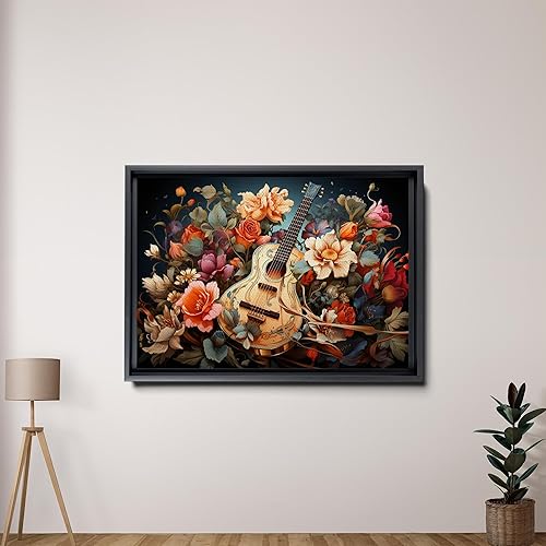 Vista 2 de Print guitar canvas print wall decor, ready to hang wall print, design canvas print, Canvas Wall Dekor