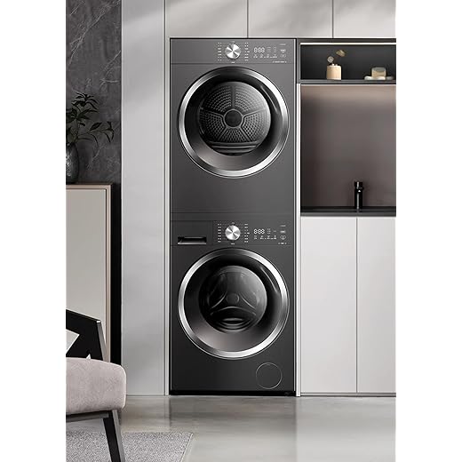 Washer and Dryer Combo, 5 Cu.Ft. Front Load Washer & 7.4 Cu.Ft. Electric Dryer, with LED Display, 12 Cycle Washer Dryer,Large Capacity Front Load Washing Machine and Dryer, for Apartment RV Home