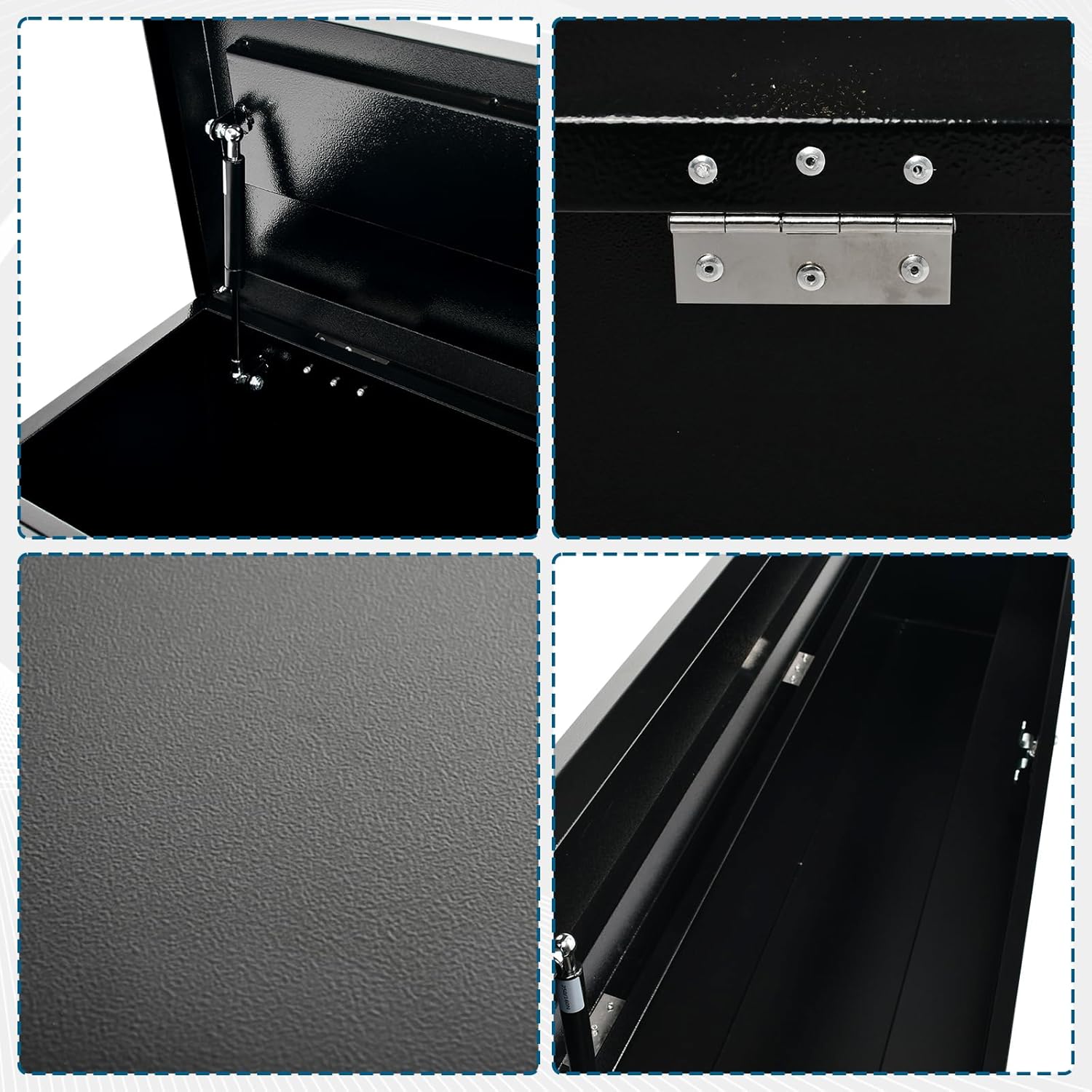 60'' Inch Steel Heavy Duty Side Mount Truck Tool Box Pick Up Truck Bed RV Trailer Toolbox Storage Organizer with Side Handle, Lock & Keys，Black(60"X8"X14")