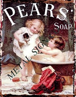 8x10in PEARS SOAP(PUPPY) BATHROOM METAL SIGN RETRO VINTAGE STYLE 8x10in 20x25cm