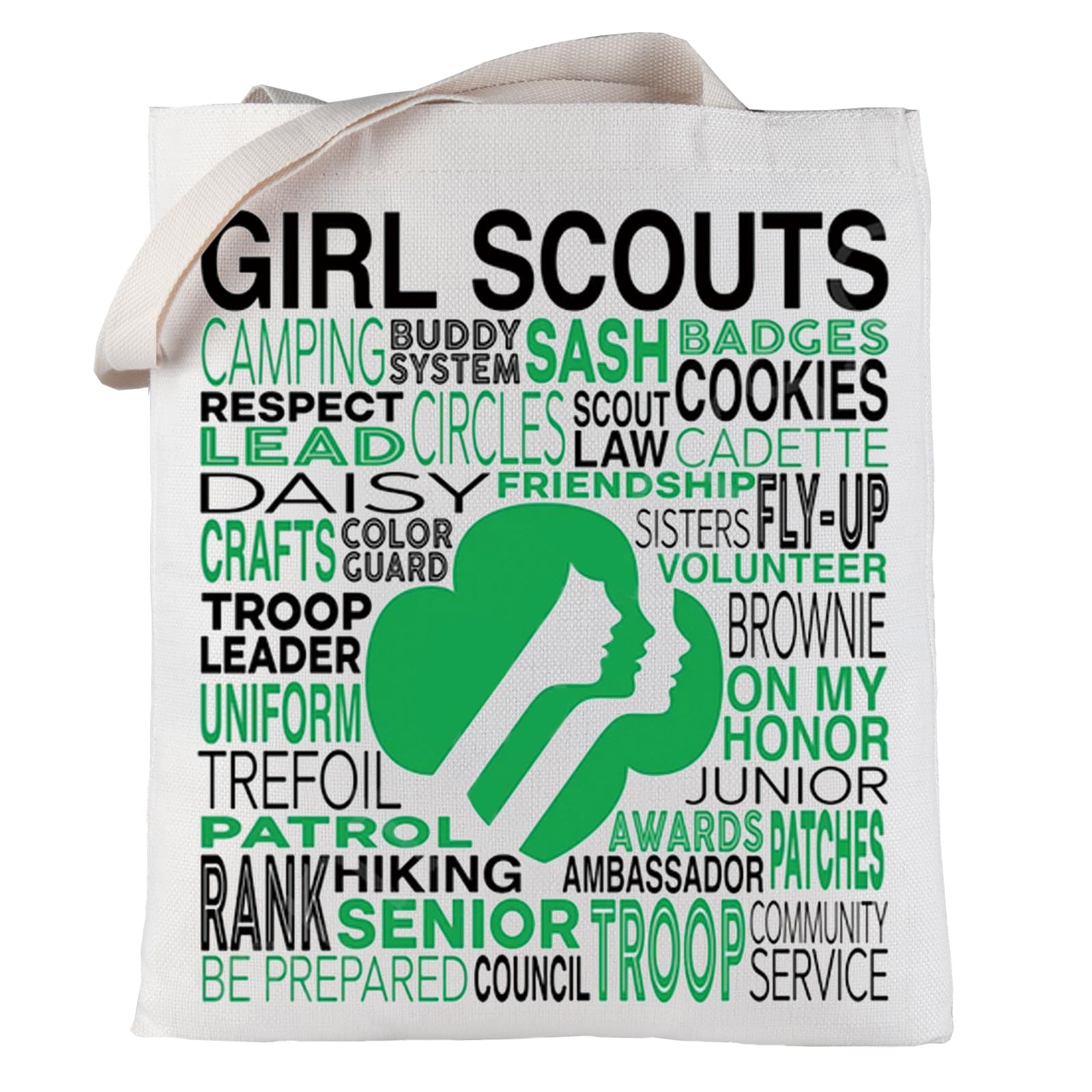 LEVLOLEVLO Scout Canvas Tote Bag Gift For Scout Mom Scout Leader Shoulder Bag Scouting Journey Merchandise