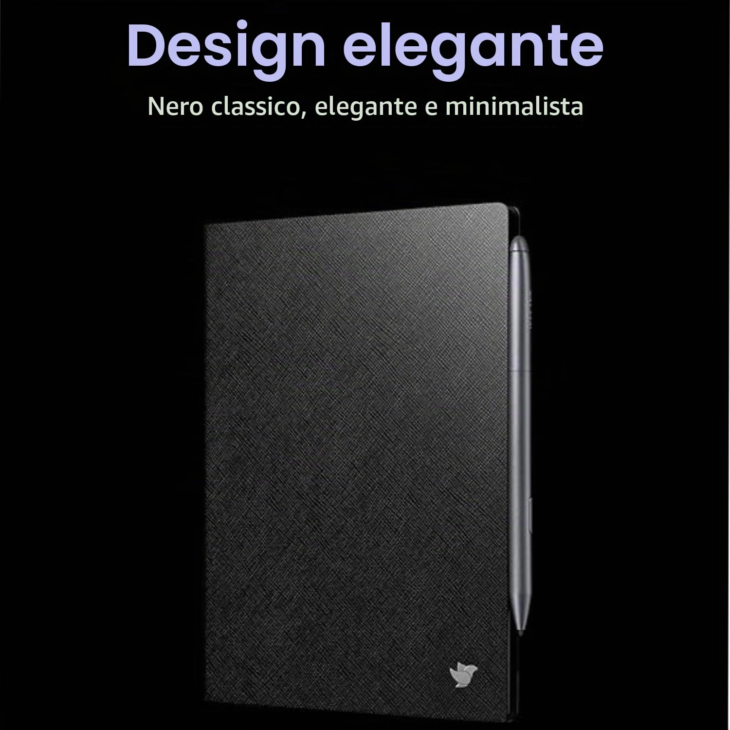 iFLYTEK Paper Tablet 8,2" Custodia in pelle PU di alta qualità, sottile e leggera, con clip per penna per vassoio di scrittura, impermeabile e antipolvere, nero