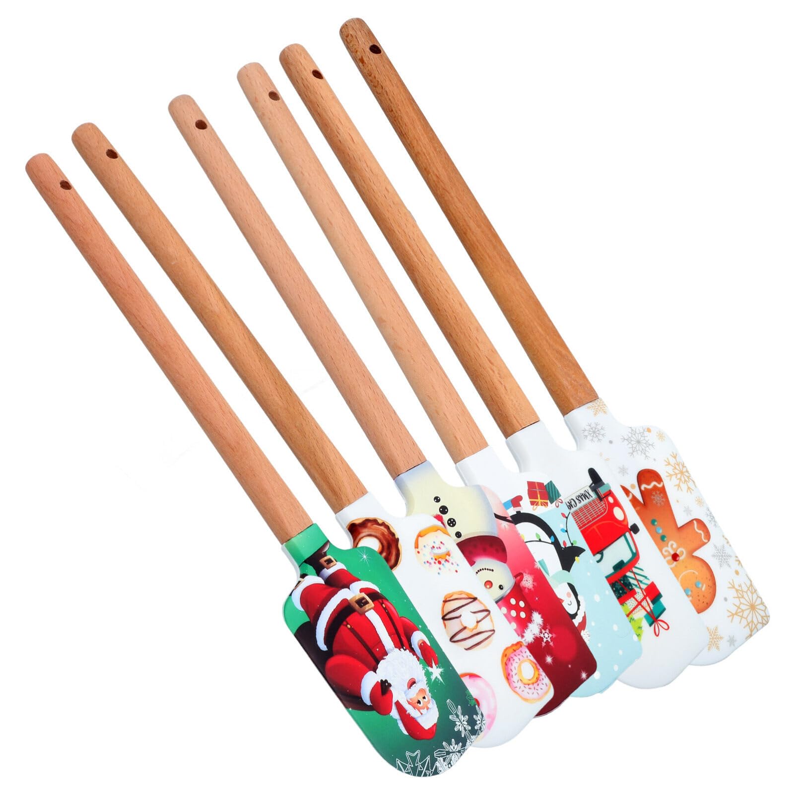 MAGICLULU 5stücke Weihnachts-silikonspatel Mit Cremeschaber Für Backzubehör Praktischer Diy-backspatel Als Butterspatel Für Küche Und Partydekoration