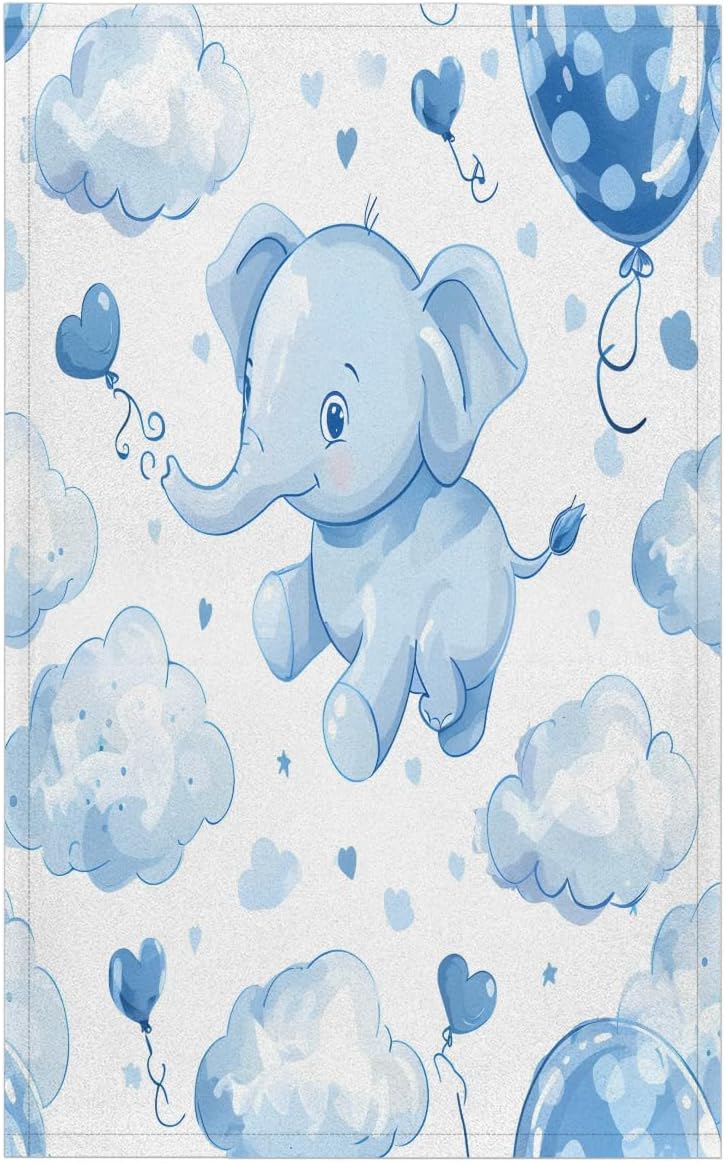 Premium Kitchen Dishcloth, Funny Elephant Hand Towels 28.3" x 17.7", 4 Pack Dish Towels, Absorbent Towels Set for Washing Dishes, Cute Elephant