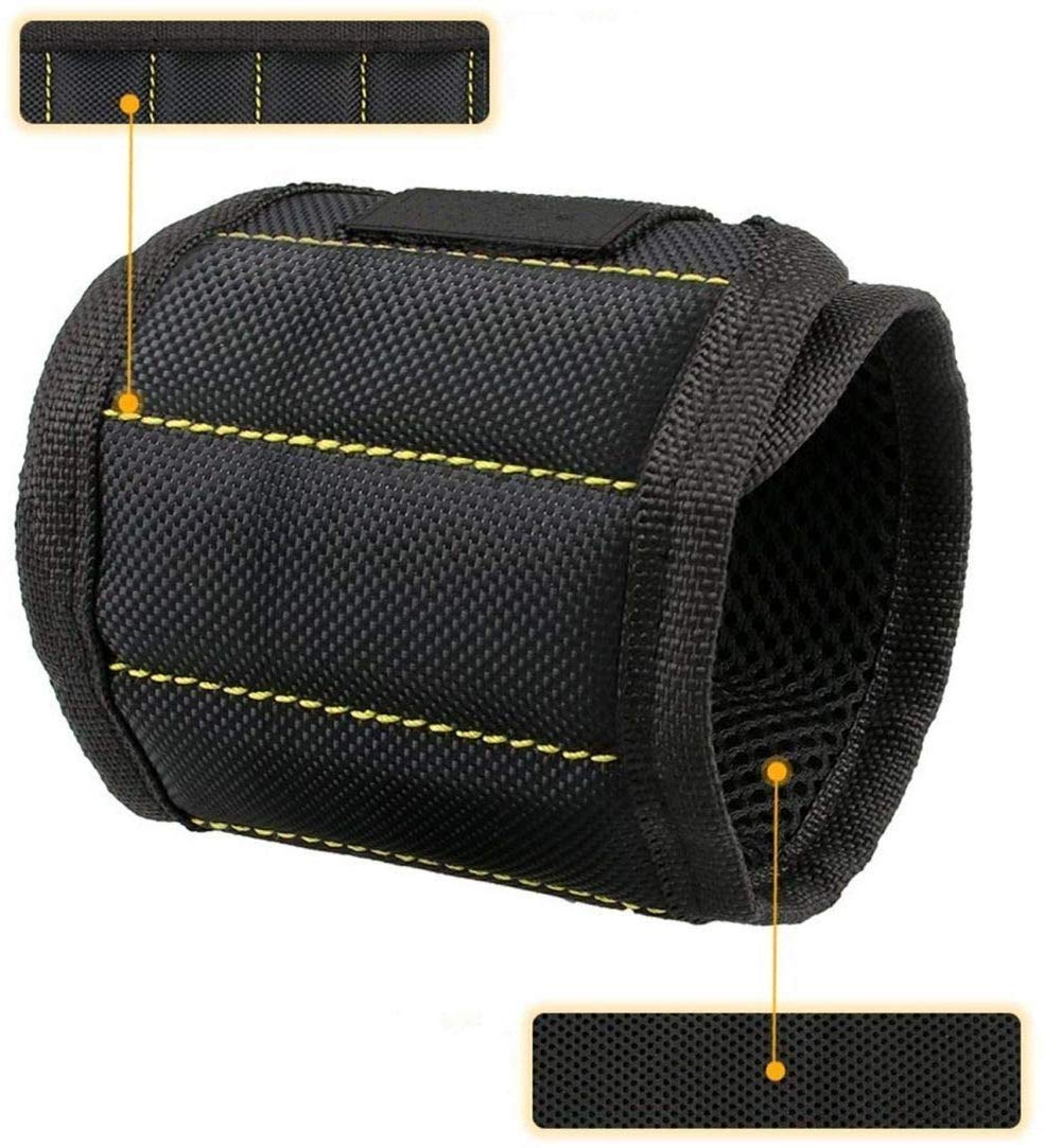 HEMJEX Adjustable Breathable Magnetic Wrist Strap for Holding Screws, Nails, Bolts, Drill Bits and Small Tools 3