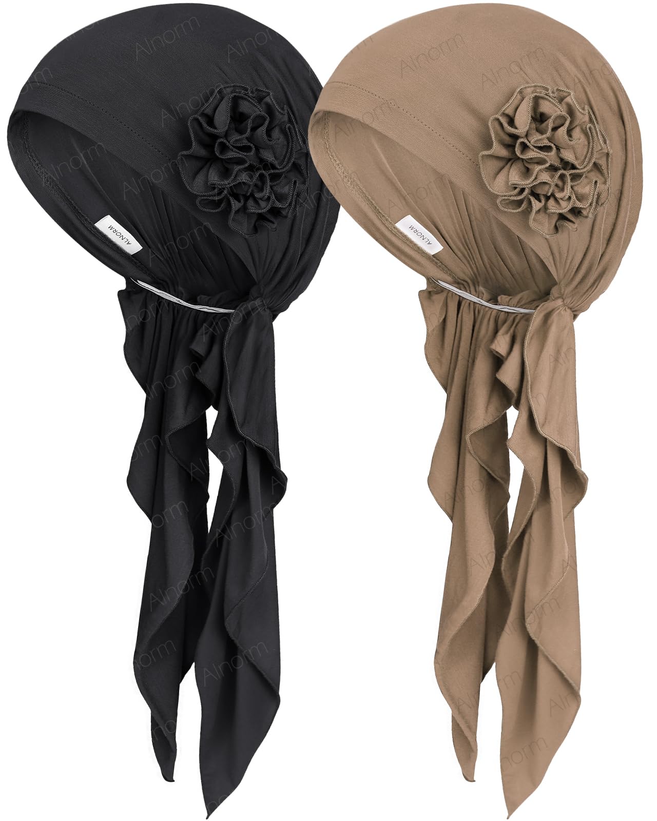 Pretied Head Scarves for Women Featuring Long Tail Finish Made of Stretchy Viscose