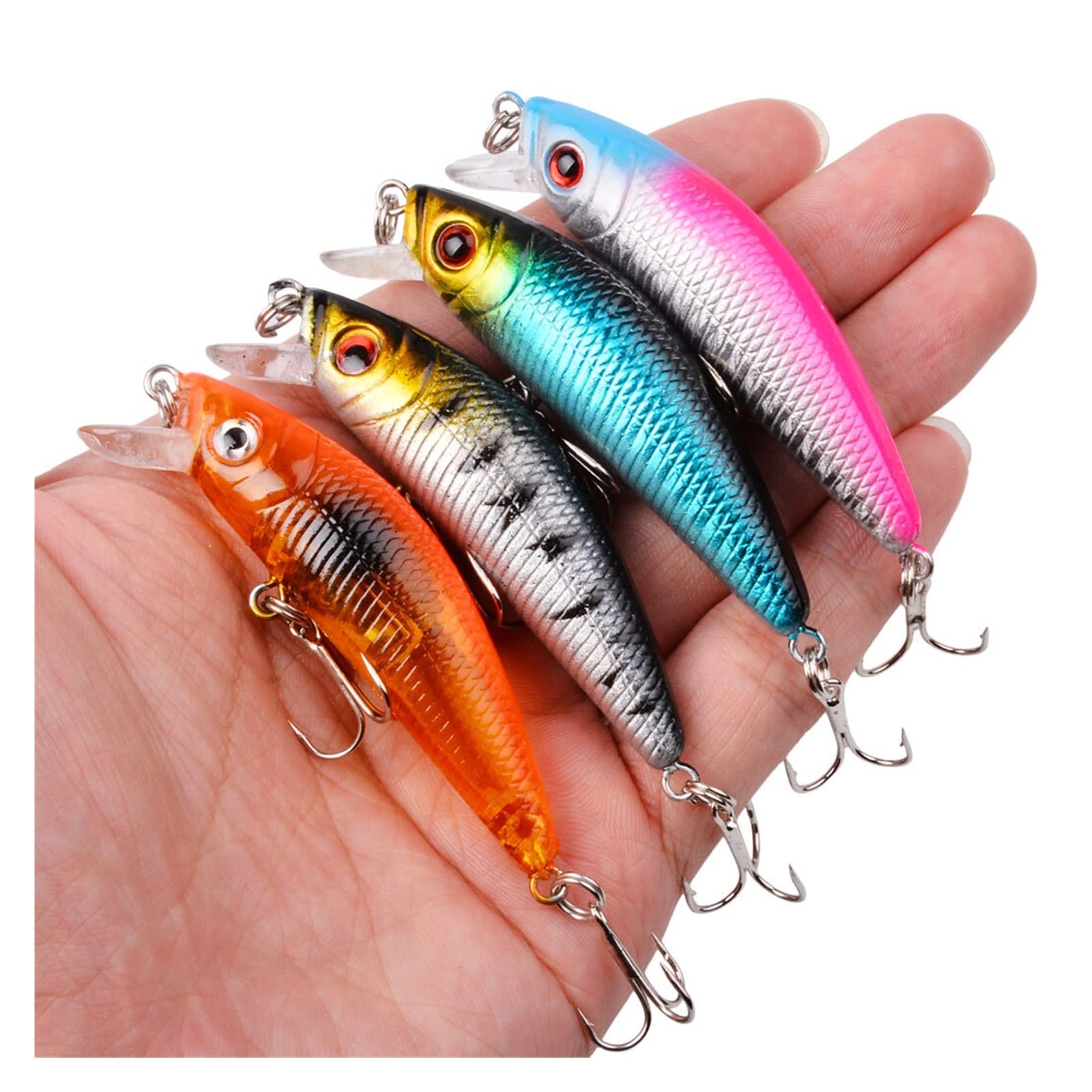 XILILHC 58/Hand Vielseitiges gemischtes Angelköder-Kit Minnow Bait Swing Crank Fish Karpfen Angelköder-Kit Löst Harte Köder