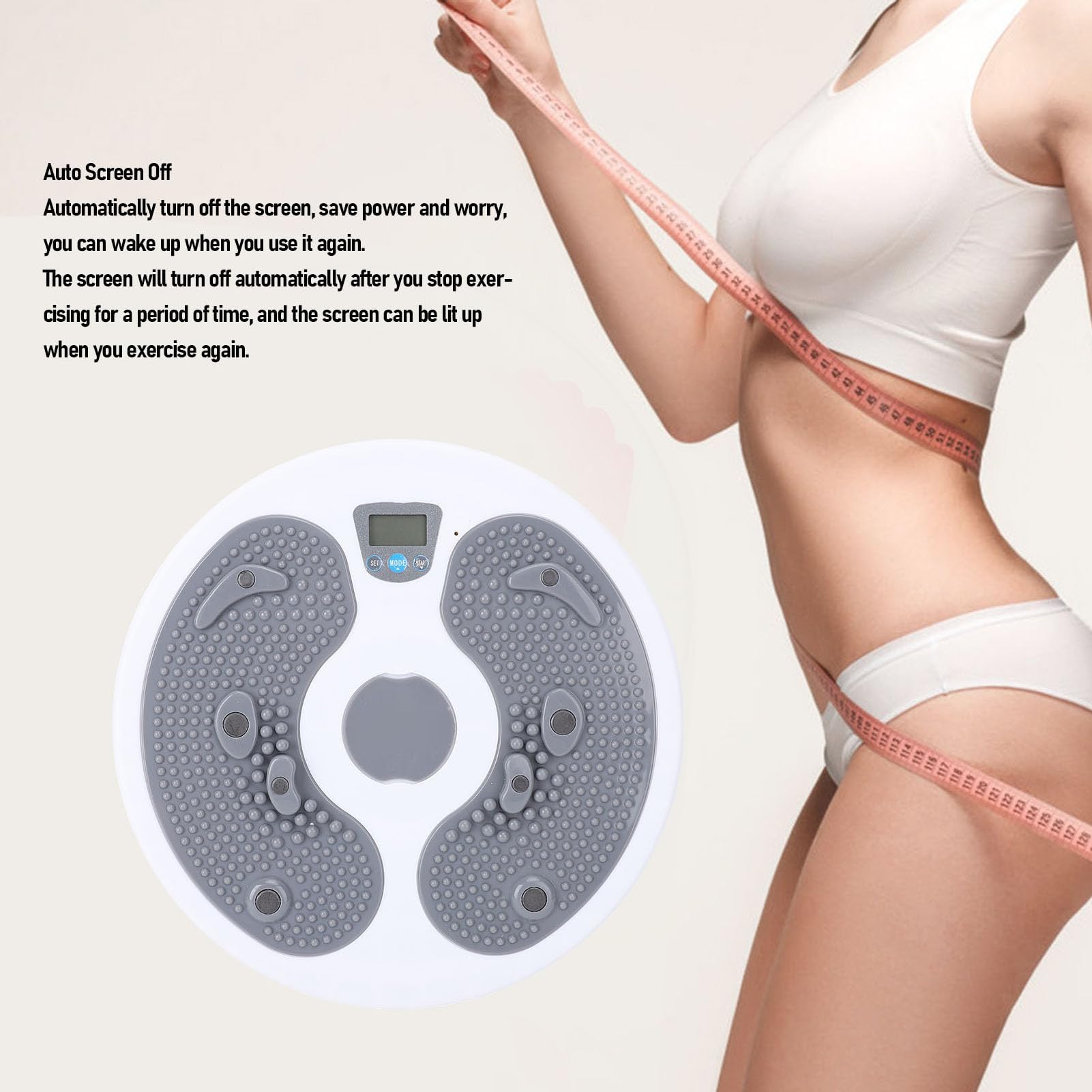 BuyWeek Taille con Contador, PP 150mAh Anti-Deslizamiento para Masaje de Pies y Ejercicio de Cintura