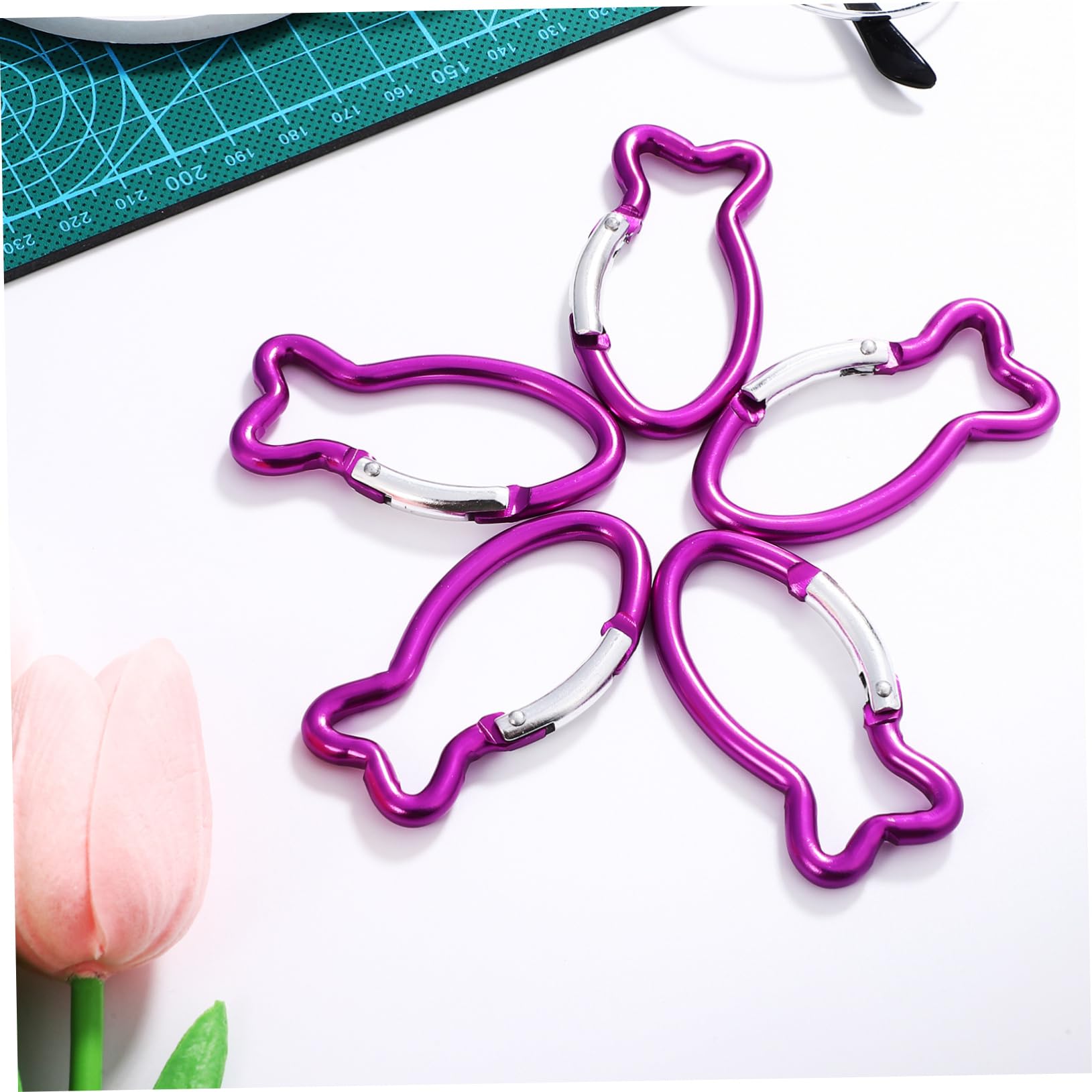 Moschettoni in Alluminio a Forma di Pesce 10 Pezzi Molla a Scatto Uso Una Mano per Campeggio e attività Outdoor Portachiavi e Accessori Essenziali