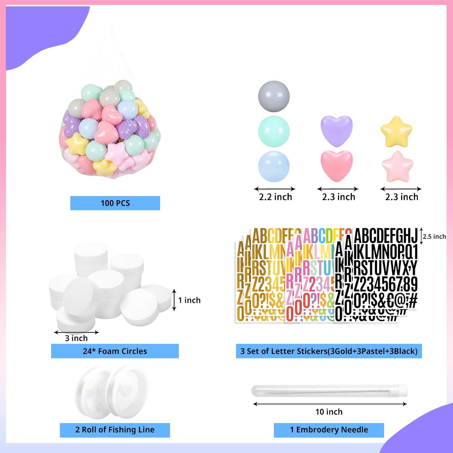 137Pcs DIY Giant Friendship Bracelet in My Birthday Era Banner Birthday Banner Famous Singer Customizable Garland Decor Foam Circles Ball Plastic Balls DIY Supplies(Macaron)