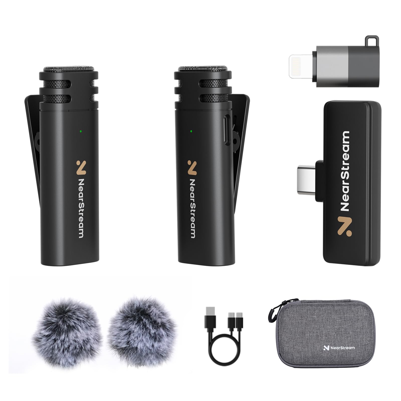 Amazon.co.jp: NearStream ワイヤレスマイク ピンマイク Mic 送信機2台
