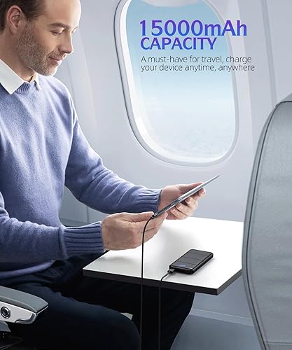 Miniatura 7 de Cargador portátil - Banco de energía - Paquete de 2 unidades de 15000 mAh Dual USB Power Bank Output 5V3.1A Cargador rápido Cargador portátil