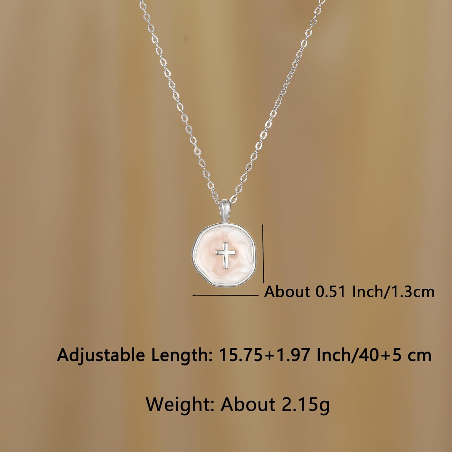 Dainty Cross Necklace for Women 925 Sterling Silver Christian Faith Necklaces 14K Gold Plated Circle Crucifix Pendant Necklace Religious Jewelry Baptism Easter Christian Gifts - Image 5