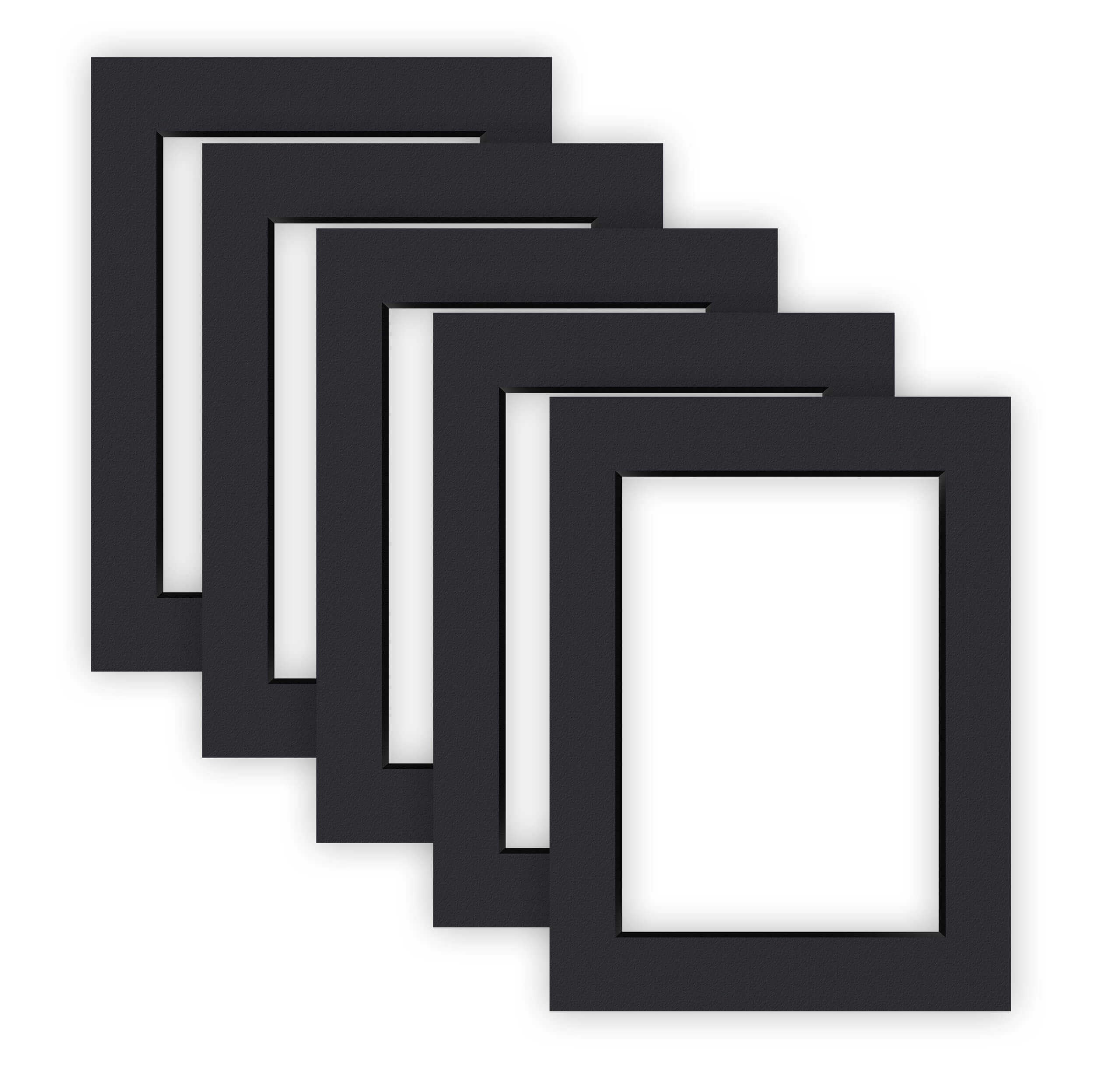 Nielsen Black Smooth Conservation Picture Mounts - Black 30X40cm - Fits 20.5X29.5cm Photo, Also For A4 (Pack Of 5) - Acid-Free, Ph Neutral And Protective, Smooth Surface