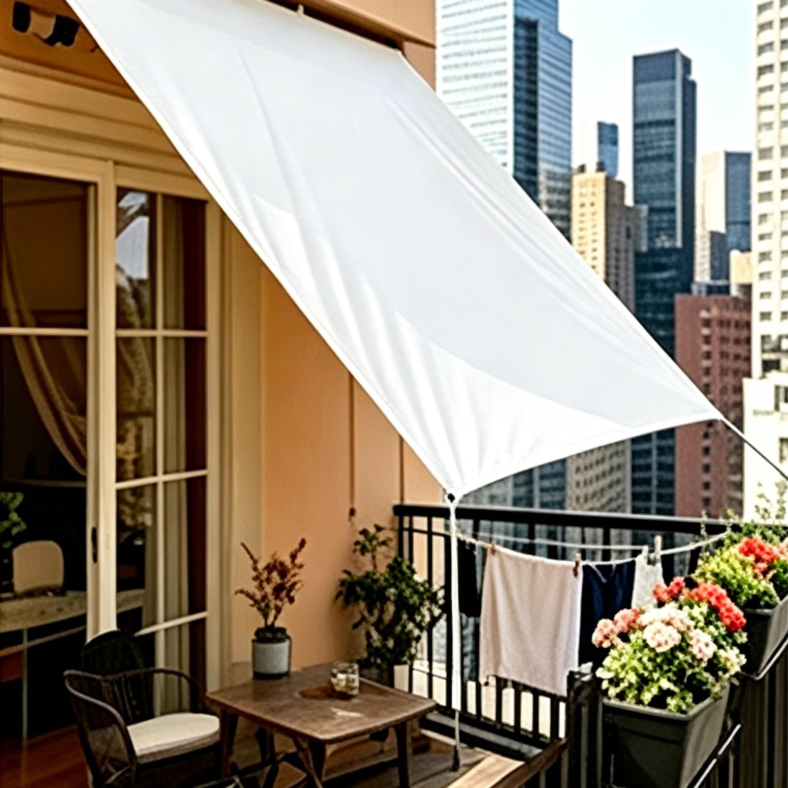 Waterproof Canvas Tarps 2m x 2m, 3m x 3m, 4m x 4m, 6m x 8m Heavy Duty Tarpaulin Cover for Garden Furniture, Groundsheet, Pool Cover, Truck, Balcony(1.8x2m(5.9ftx6.5ft))