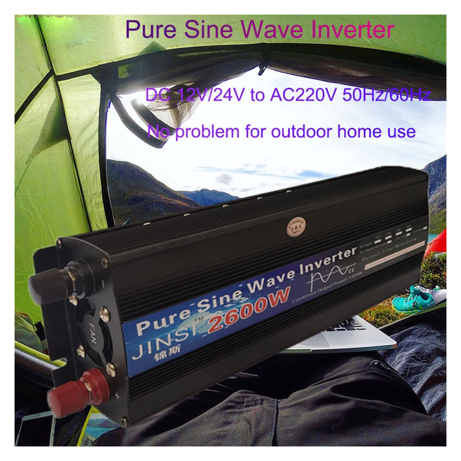 Inversor de Onda sinusoidal Pura 12V 24V 48V 220V 1000w 2000w 2600W inversor de energía Solar DC12V a AC 220V convertidor Voltaje Pantalla LED(1000W,60V-220V 50HZ-Universal)