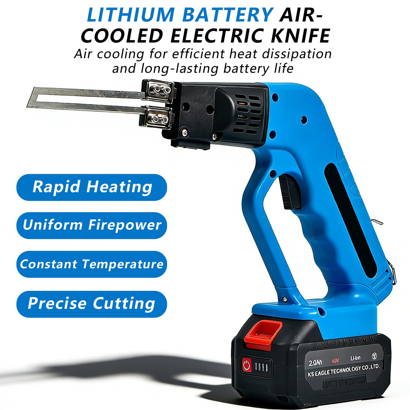 Cortadora InaláMbrica De PláStico Y Caucho con Cuchilla Caliente, BateríA De 2000 Mah. Kits De Corte EléCtricos De Calentamiento RáPido De 5 A 8 Segundos Set1