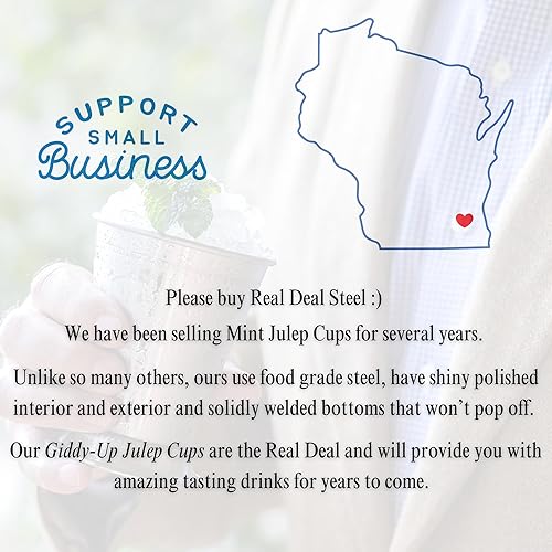Miniatura 3 de Mint Julep Cups vasos de acero inoxidable, juego de 4, vasos de cóctel de metal de 12 onzas, suministros para fiestas (4)