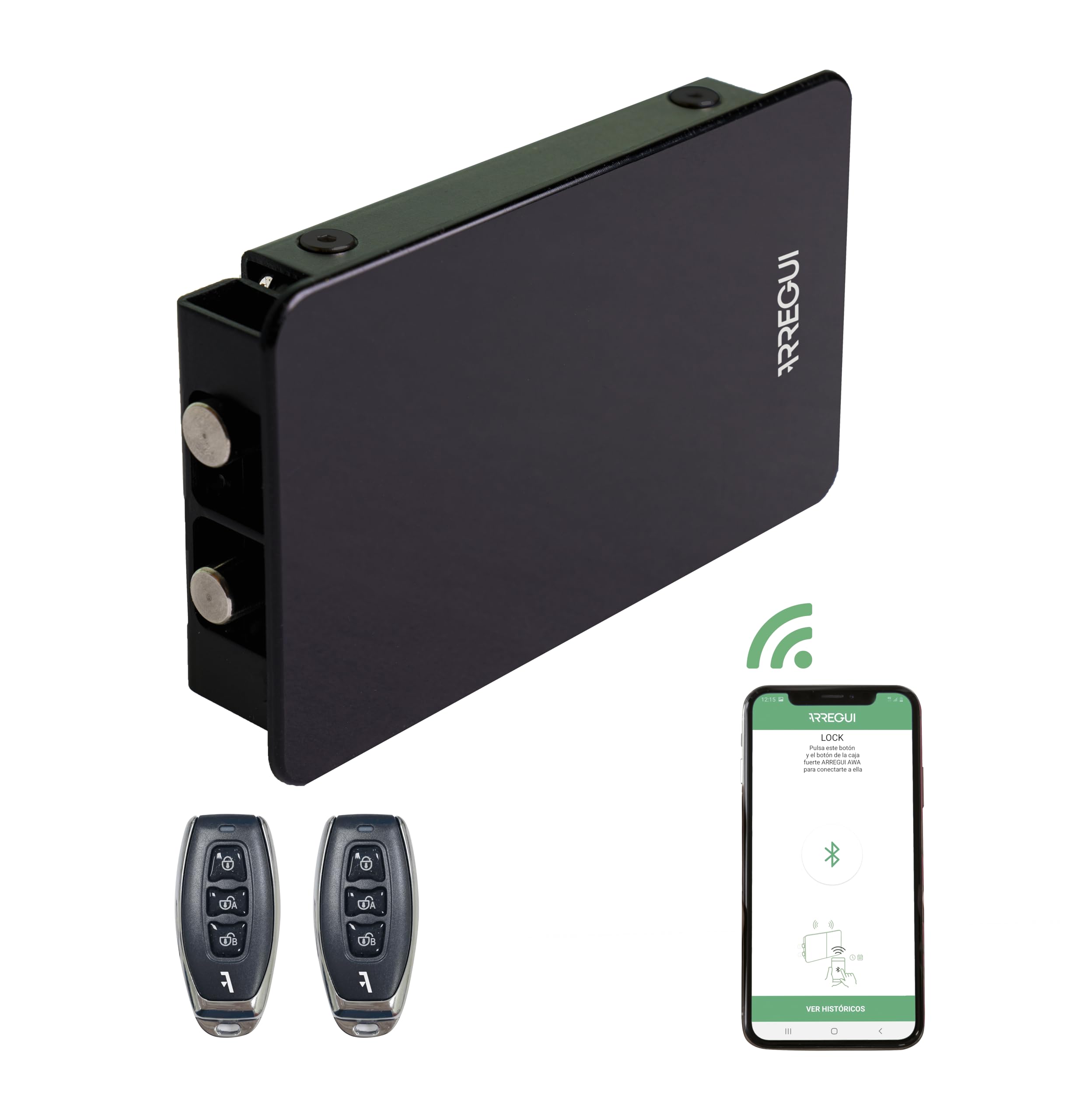 ARREGUI KAMO CI20NRC Serratura di Sicurezza Invisibile per Porta con Controllo Smartphone | Antifurto | Serratura Elettronica per Porta con Bluetooth | Catenaccio Interno | Nero