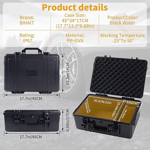 Miniatura 4 de Estuche rígido para compresor de aire para inflador de neumáticos DEWALT 20V MAX DCC020IB, a prueba de polvo, impermeable, a prueba de golpes, para