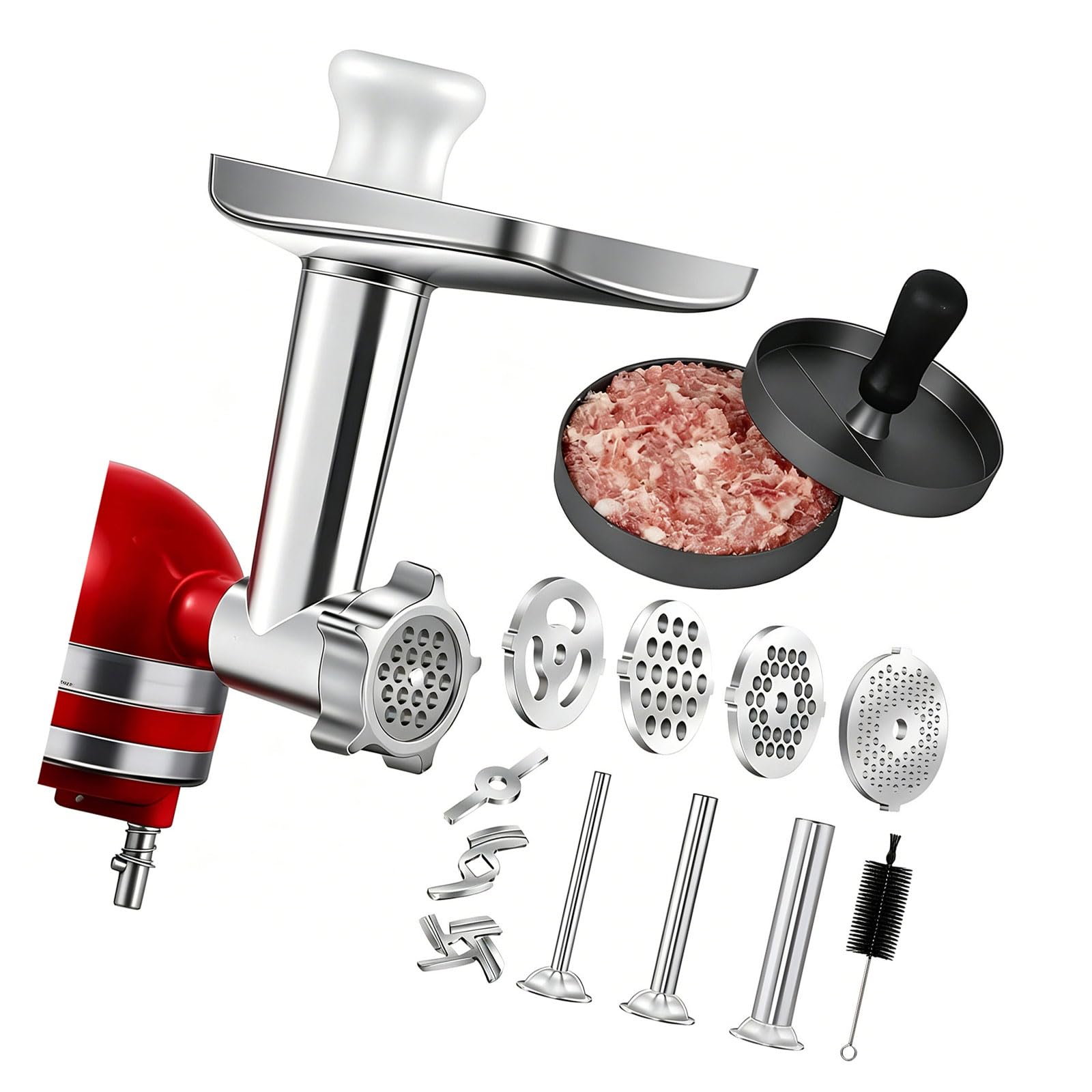 Set accessori per tritacarne e insaccatrice in metallo, accessorio da cucina per robot da cucina per la preparazione quotidiana della carne e tritare a casa Accessorio per tritacarne per mixer