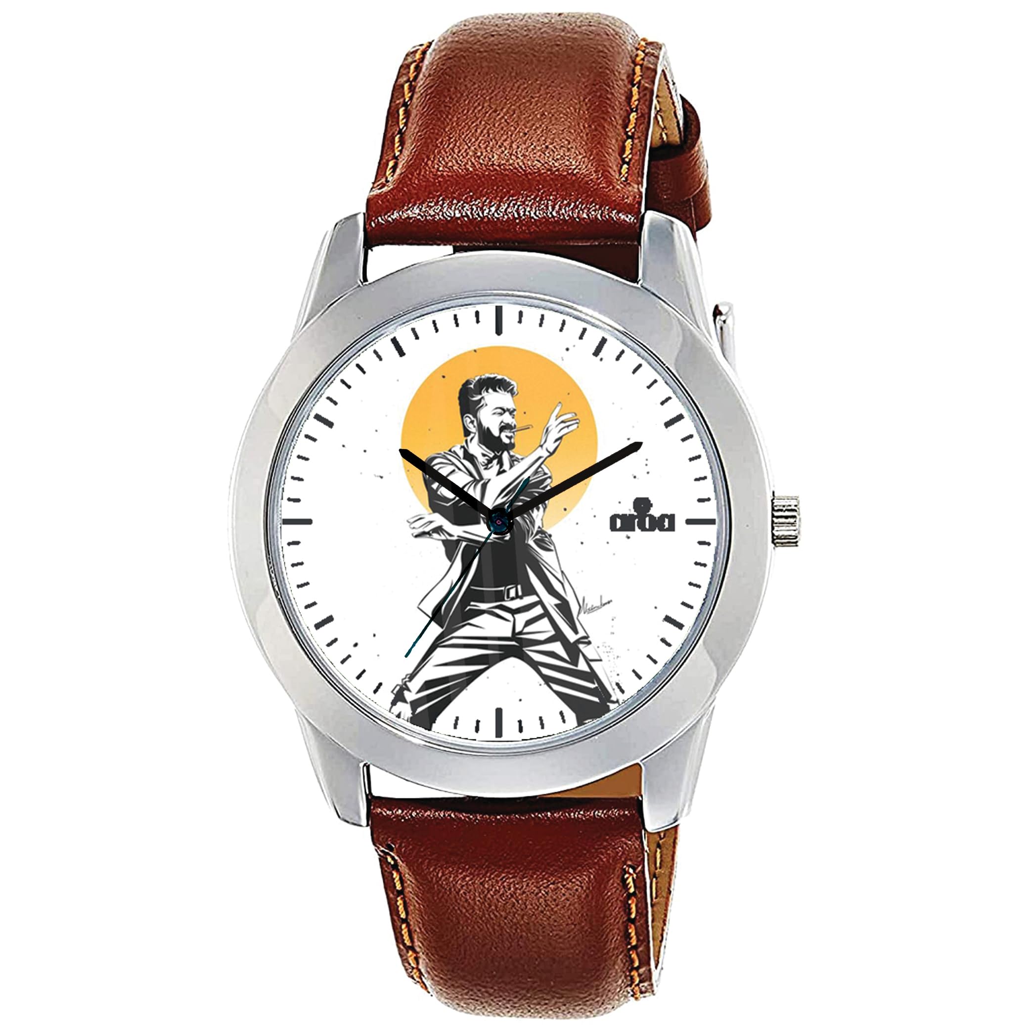 AROA Watch for Men with Leo Thalapathy Dancing Model :951 in Steel Metal Type Brown Strap Analog Watch White Dial for Men Stylish Watch for Boys (B0CFHDDG4N) Amazon Price History, Amazon Price Tracker