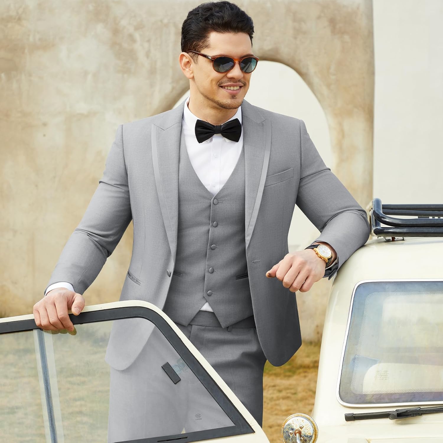 WEEN CHARM Men's 3 Piece Suit One Button Blazer Jacket Vest Pants Set Slim Fit Formal Wedding Business Suit Tuxedo Suit - Image 3