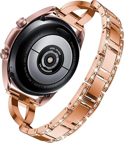 Miniatura 2 de Correas de repuesto para Samsung Galaxy Watch 3 de 1.772 in SM-R840 para mujeres y hombres, 0.866 pulgadas de liberación rápida de acero inoxidable