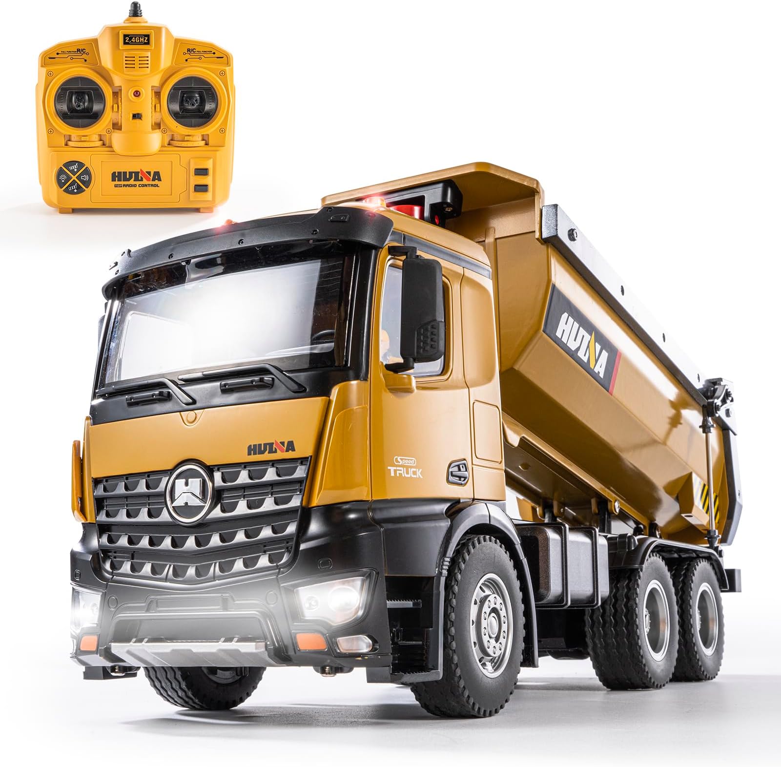 RC Dump Truck Toy, 10CH Remote Control Dump Truck for Boys, Heavy Duty Metal Construction Vehicles, 7KG+ Load Capacity, Birthday Gifts Ideas for Kids Adults, 1/14 Scale Trucks (with Gift)