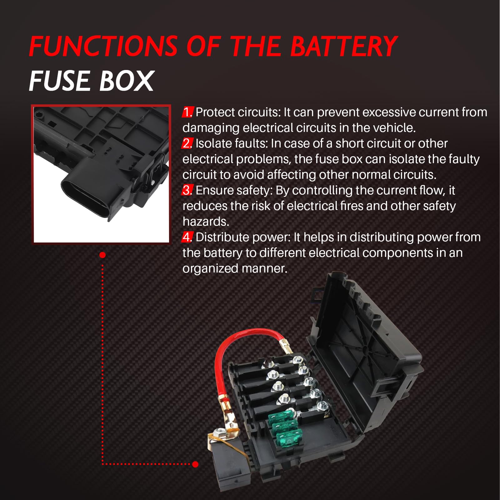 Boîte à fusibles Borne de batterie, porte-fusible de rechange pour A3 Toledo II Leon I Golf IV Accessoires de voiture Pièce # 1J0937617D 1J0937550A