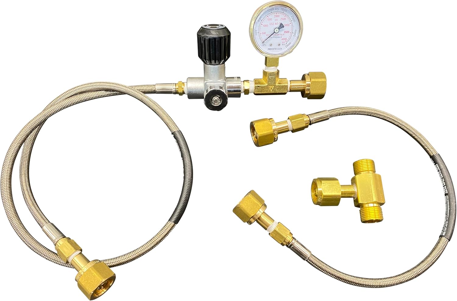 2 to 1 Oxygen Transfill Manifold with valve and bleed CGA540 to CGA540 Aviation Veterinary Medical Welding