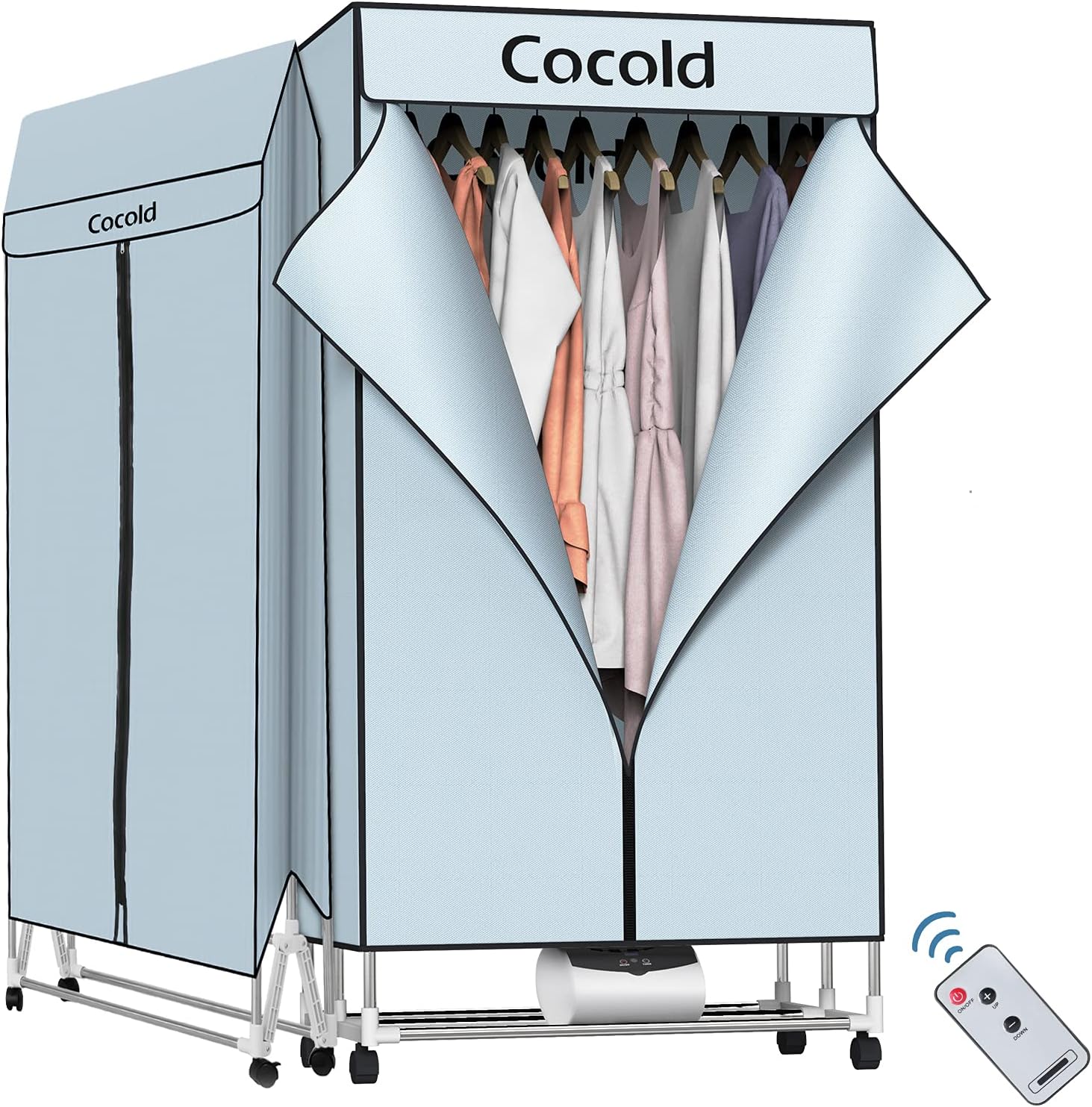 Exclusive Special COCOLD Portable Clothes Dryer Rack for Laundry 1000W /44 LBS High Capacity Fast Drying Folding Dryer Energy Saving with Remote Control and Digital Timer