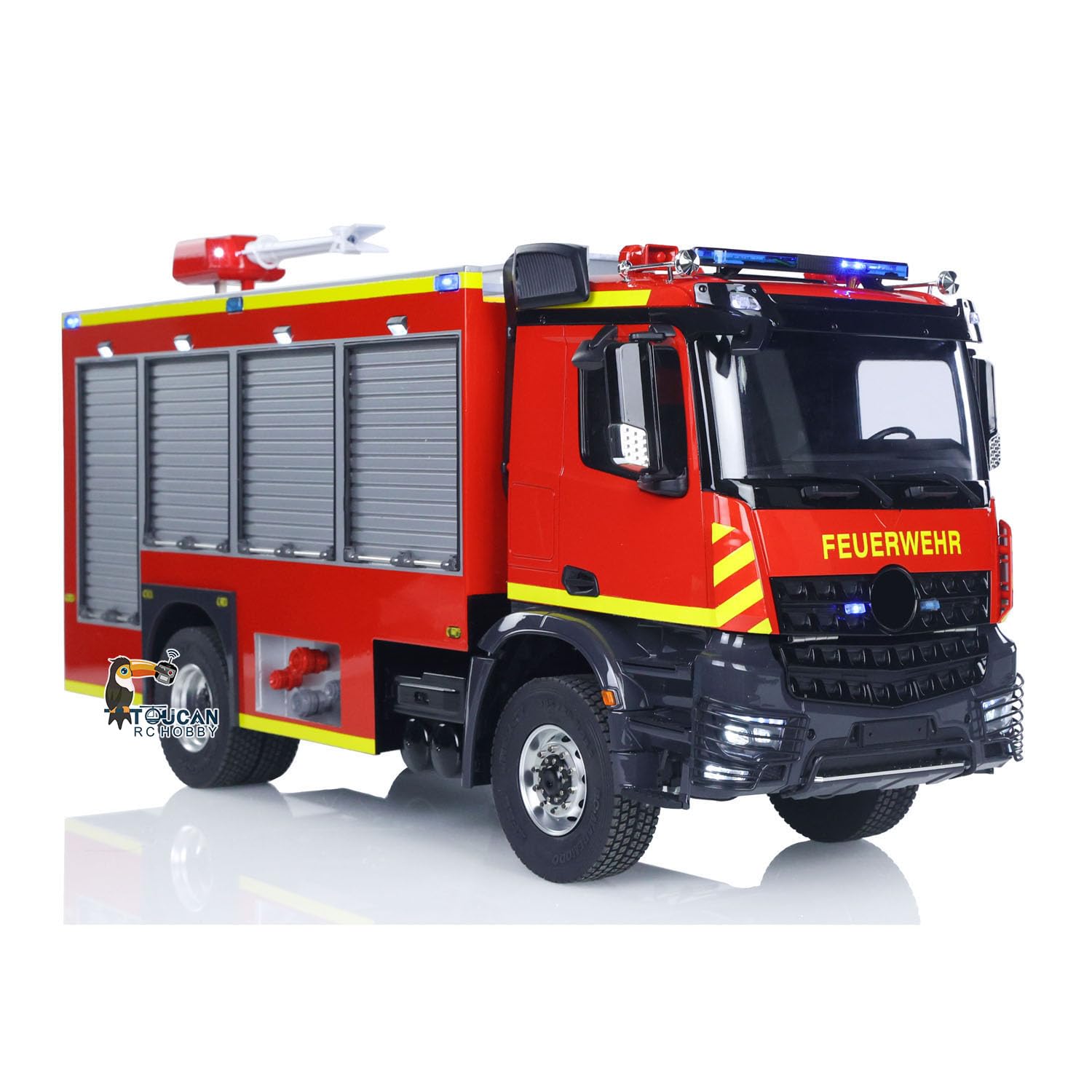 1:14 RC Auto 4X4 Metal Eje Transmisión RC Bomberos Vehículo RTR BZ Flysky i6S Radio 2Speed Light Sound