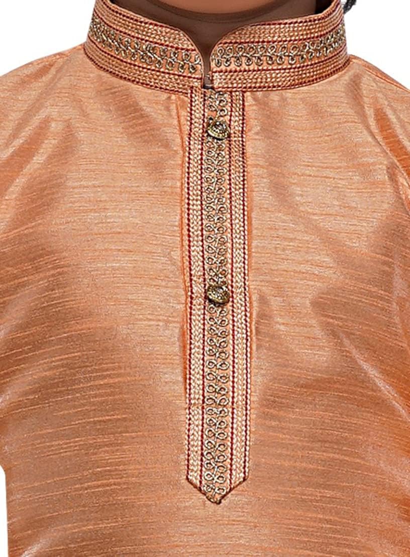 Tathastu Boys Festive Art Silk Kurta Pajama Set