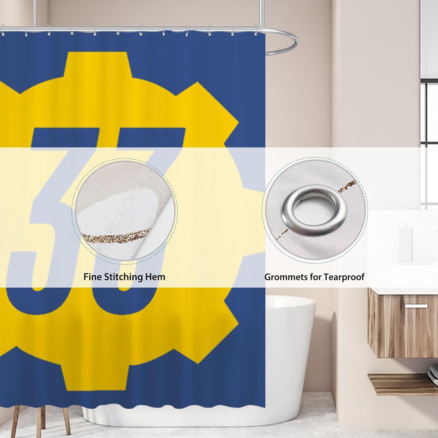 Funnytree Post-Apocalyptic Adventure Shower Curtain, Wasteland Wanderer Bathroom Decor, Waterproof Fabric Durable Easy Care Washable, 72"X72"(Hooks Not Included) SC00283-002