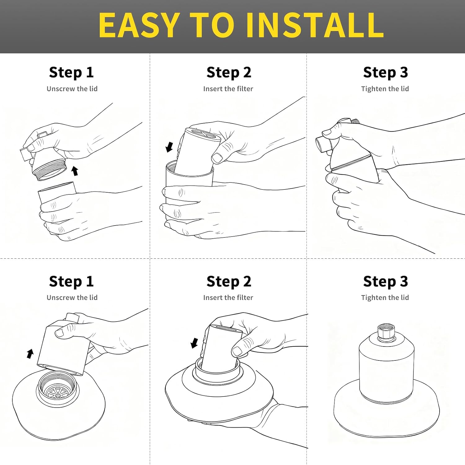 Replacement Filter Compatible with Afina Filtered Showerheads & Shower Filters (4Packs)