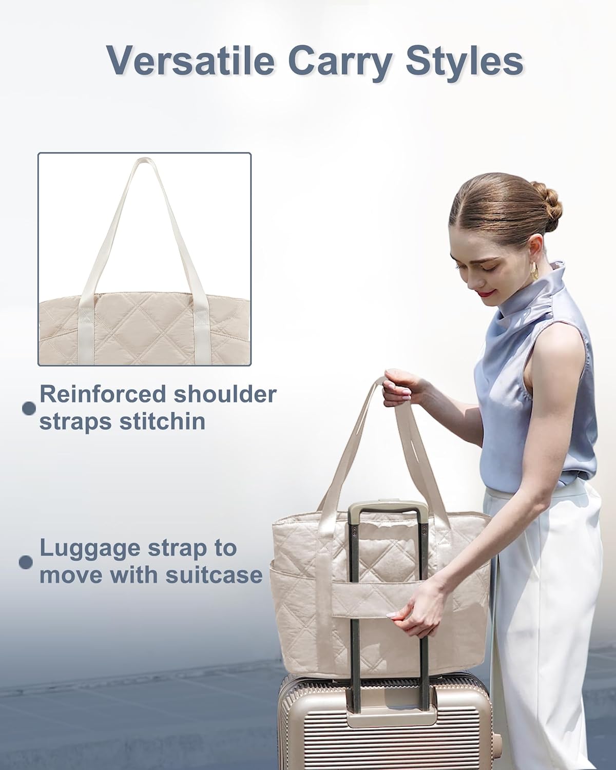 SUPACOOL Tote HandBag for Women, Womens Crossbody Purse Bags, Lightweight Womens Tote Handbags, Quilted Puffy Totebag - Image 5