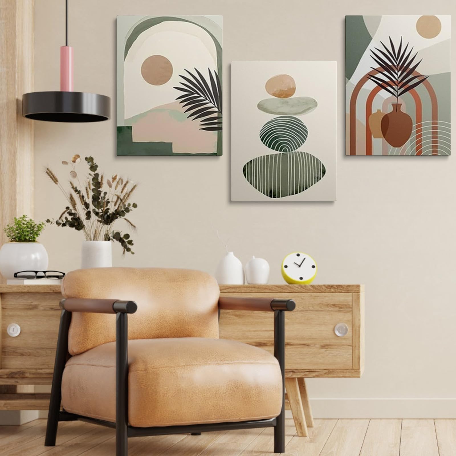 Sage Green Pictures Bohemian Decor - Canvas Wall Art Painting Colorful Bathtub Print 0906, H0906, 16 x 12 inch - 40 x 30 cm - Image 3
