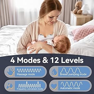 Hands Free Breast Pump Wearable MY-375 - Strong Suction, Low Noise, Wearable Breastfeeding Pump with 4 Mode &12 Levels, Portable Electric Breast Pump 24mm - 19/21/Insert/Flange, 2 Pack (White)