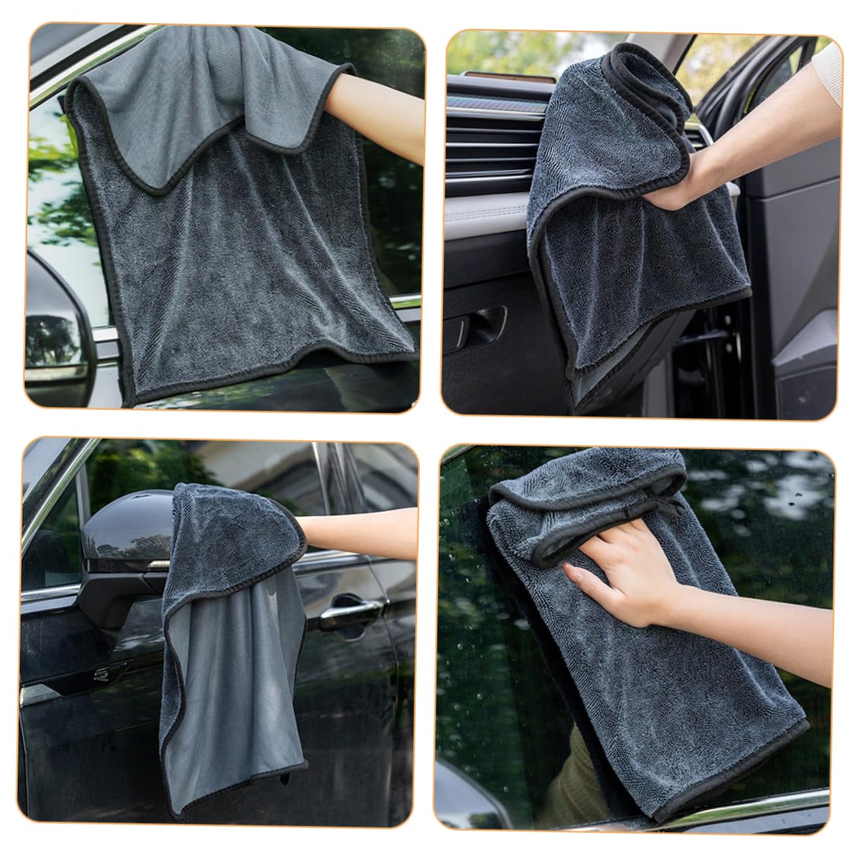 Panno Auto in Microfibra per Lavaggio e Asciugatura 60x160 Cm | Morbido, senza Residui D’acqua, Formato Extra Grande e Spesso, Lato Velluto Singolo