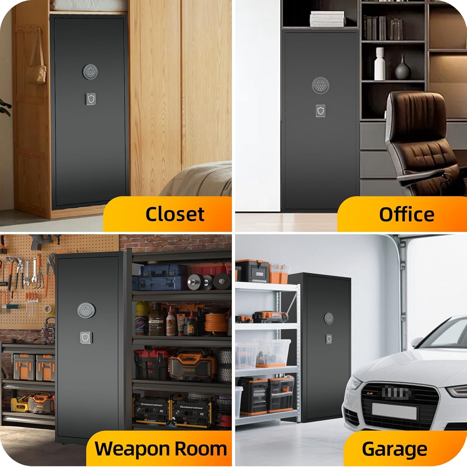 10-18 Large Rifle Safe,Digital Rifle Safe for Home Shotguns and Pistols,0.1s Quick Access Gun Cabinets,Heavy-Duty Rilfe Security Safe for Rifles with Removable Shelf,Adjustable Rifle Rack