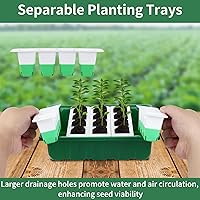 Vista 3 de Sondiko Seed Starter Tray with Soft Silicone Cells, 80 Cells Seedling Trays Seed Startering Kit, 4 Pack Plant Starter Trays with Humidity Dome, Base