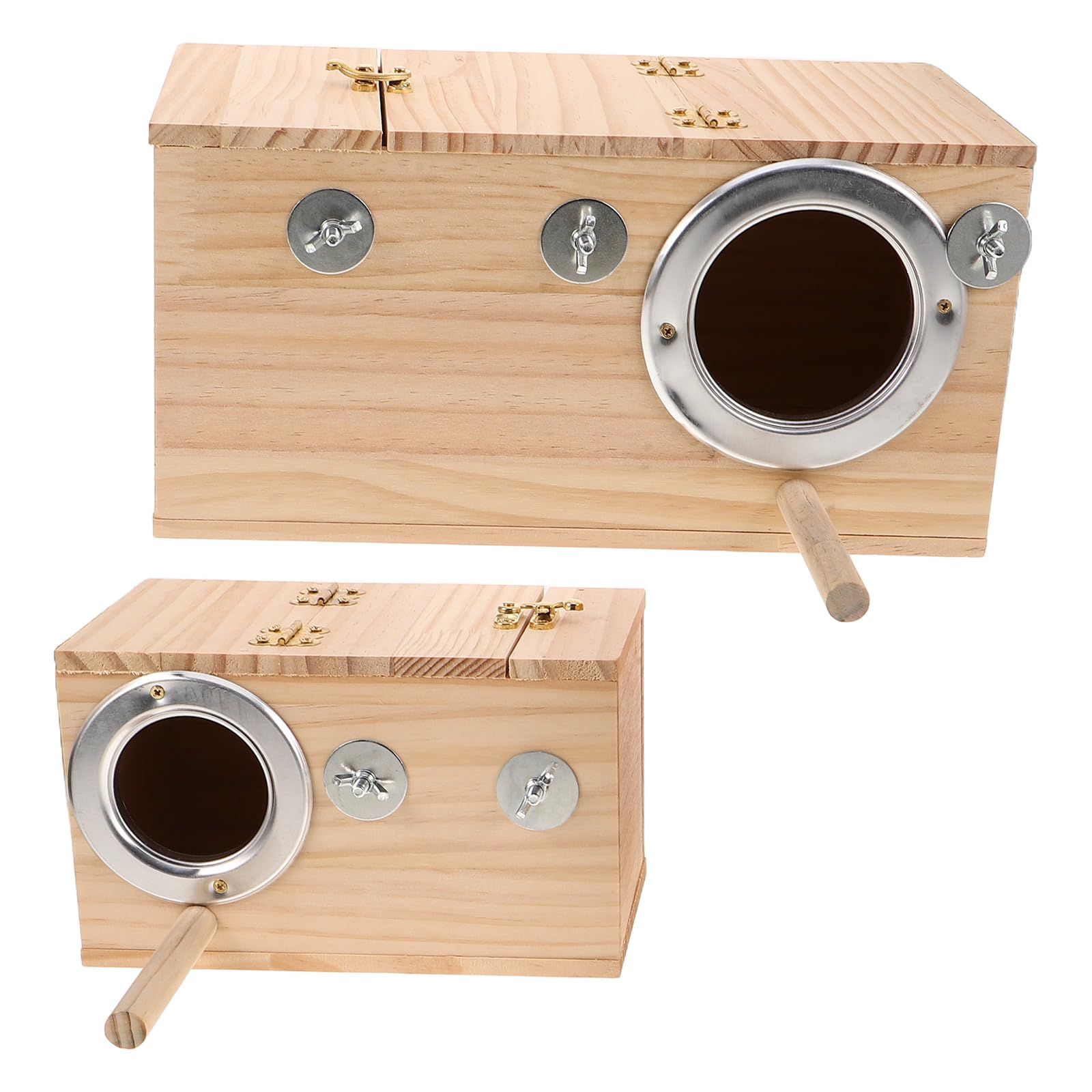 SHOWERORO 2 nidos de cría para pájaros: Caja de Madera, Ideal para periquitos y cacatúas. Ideal para agapornis y Loros.