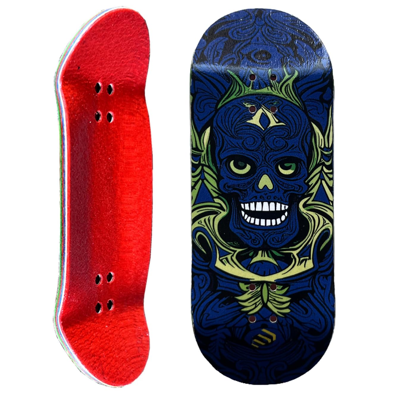 Noahwood Pro Mini planche de skateboard concave profonde (6 couches en bois d'érable, 35 x 97 mm, faite à la main (Gost bleu)