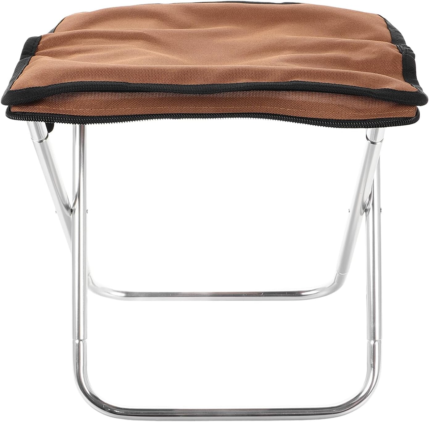 Uonlytech Portable Folding Camp Stool Lightweight Backpack Stool with Footrest, Small Collapsible Seat for Outdoor Camping, Hiking, Fishing, BBQ, and Travel (Brown)